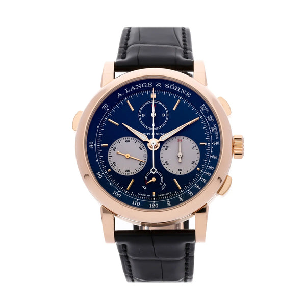 A. Lange & Söhne Saxonia Triple Split 424.037 43mm Rose Gold Blue Dial