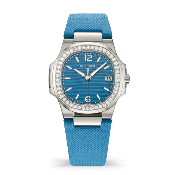Patek Philippe Calatrava 7010G-013 18K White Gold Blue Dial 32mm Quartz Watch
