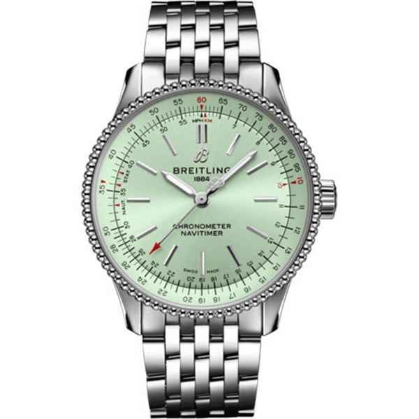 Breitling Navitimer A17395361L1A1 35mm Green Dial Stainless Steel Bracelet 2024