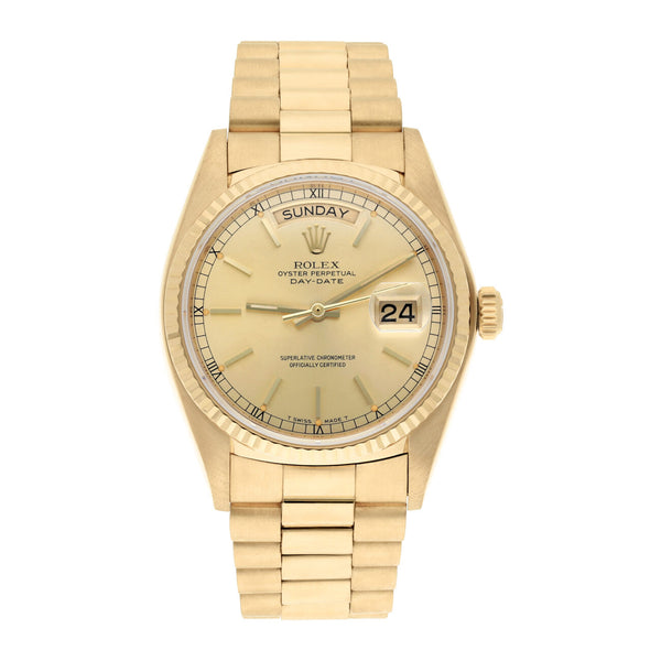 Rolex Day-Date 18038 36mm Yellow Gold with Champagne Dial