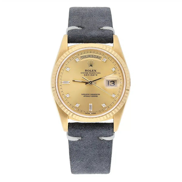 Rolex Day-Date 18238 36mm Yellow Gold Champagne Diamond Dial (1989)