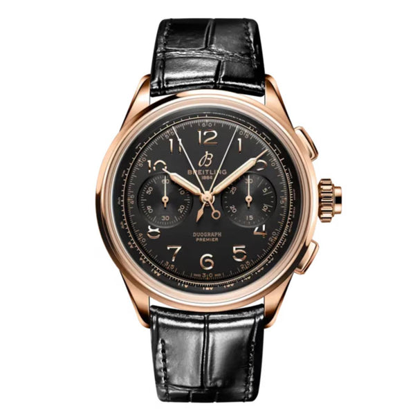 Breitling Premier B15 Duograph RB1510251B1P1 42mm 18k Red Gold Black Dial 2025
