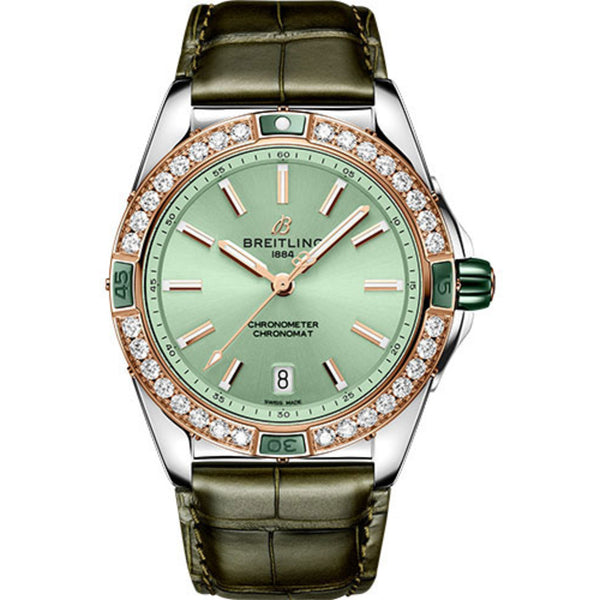 Breitling Super Chronomat U17356531L1P1 38mm Steel and Gold Green Dial