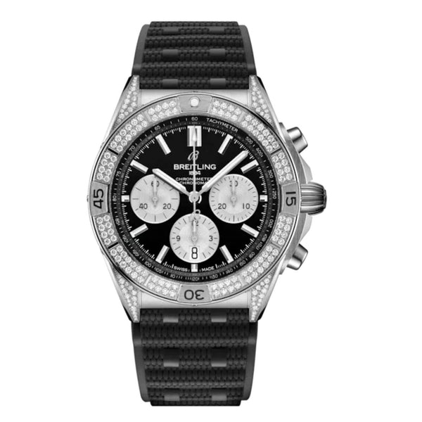 Breitling Chronomat B01 AB0134721B1S2 42mm Black Dial Steel and Rubber Watch