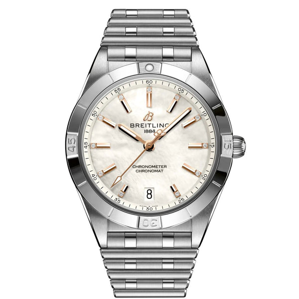 Breitling Chronomat A10380101A4A1 36mm White Mother of Pearl Dial Stainless Steel