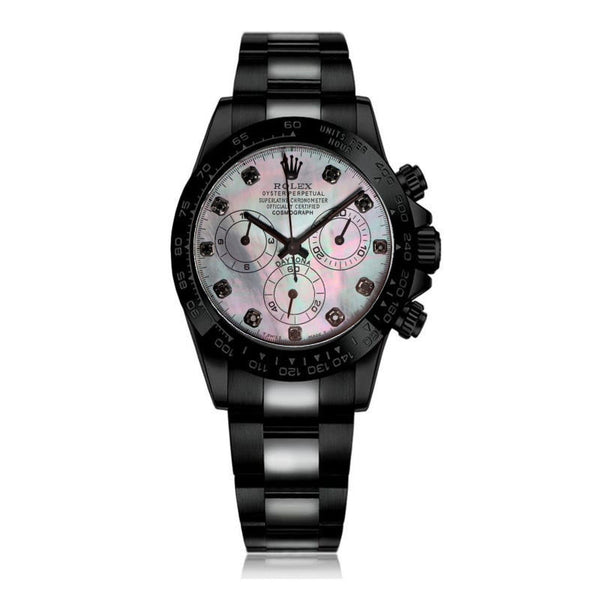 Rolex Daytona 116523 40mm Black MOP Diamond Dial PVD/DLC Bracelet Watch