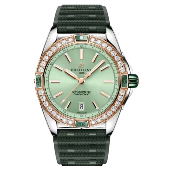 Breitling Super Chronomat U17356531L1S1 38mm Green Dial Two-Tone