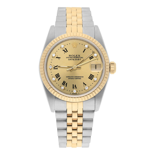Rolex Datejust 68273 31mm Champagne Dial Stainless Steel and Yellow Gold Bracelet