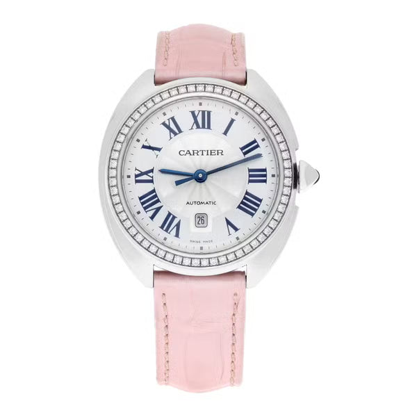 Cartier Clé de Cartier W4CL0005 31mm Silver Guilloche Dial Diamond Bezel