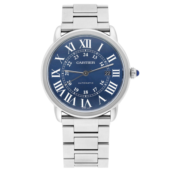 Cartier Ronde Solo XL WSRN0023 42mm Blue Dial Steel Bracelet Watch