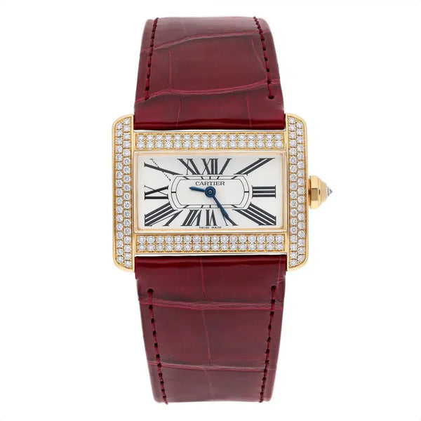 Cartier Tank Divan Mini WA301071 32mm Yellow Gold Diamond Watch