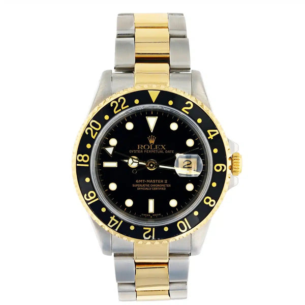 Rolex GMT-Master 16713 Two-Tone 18k Yellow Gold & Steel 40mm Black Dial