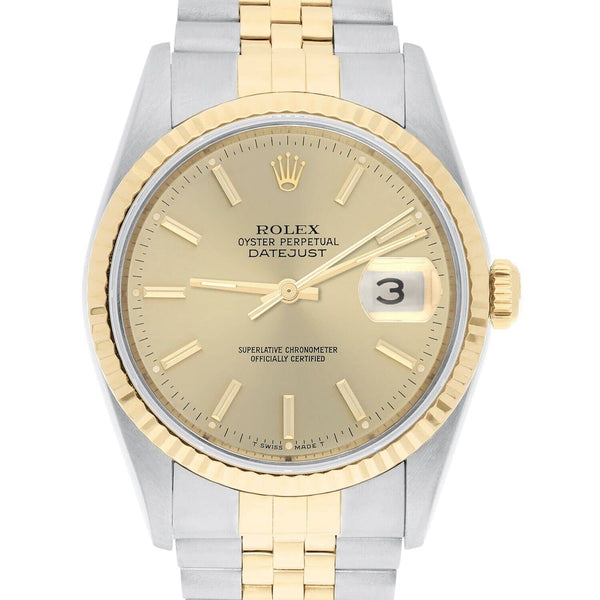 Rolex Datejust 16233 36mm Two-Tone Champagne Dial