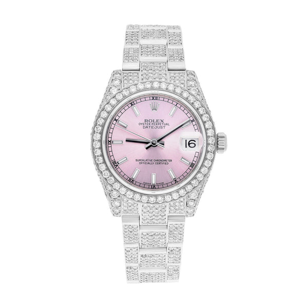 Rolex Datejust 178240 31mm Stainless Steel Pink Dial Diamond Custom