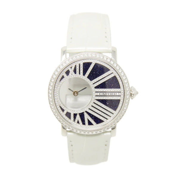 Cartier Rotonde HPI01197 35mm White Gold Blue Dial Ladies Watch