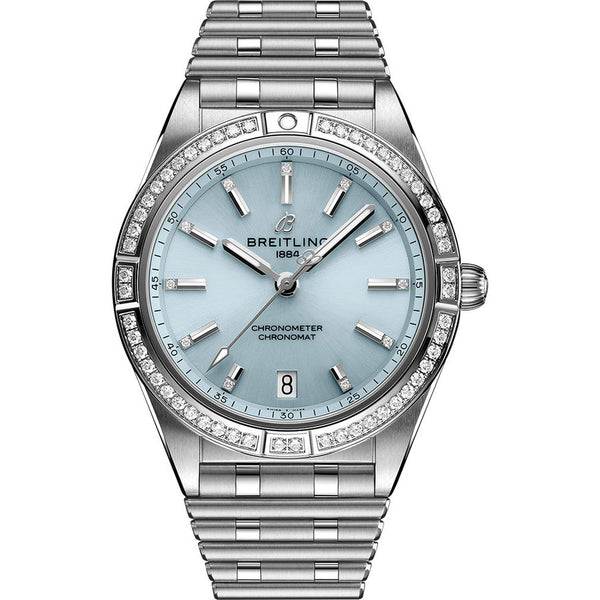 Breitling Chronomat B01 G10380591C1G1 36mm Ice Blue Dial Diamond Bezel