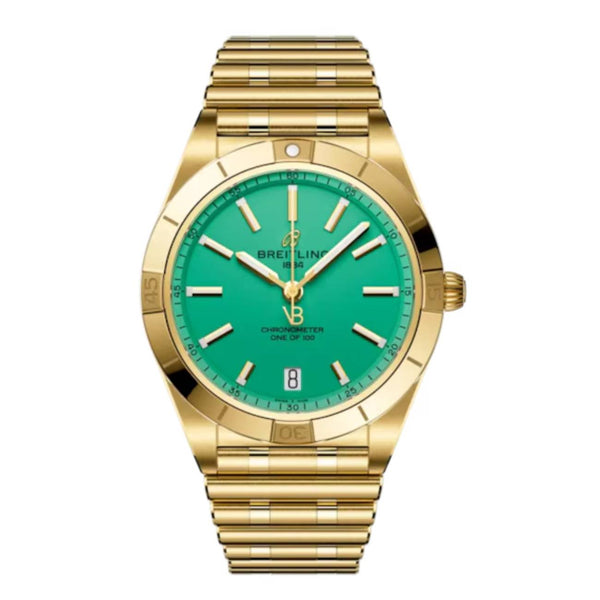Breitling Chronomat K103801A1L1K1 36mm 18K Yellow Gold Greenish Turquoise Dial 2025