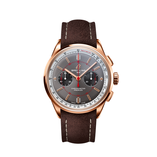 Breitling Premier B01 Chronograph 42 Wheels and Wales Limited Edition RB0118A31B1X1 18k Red Gold 40mm Anthracite Dial