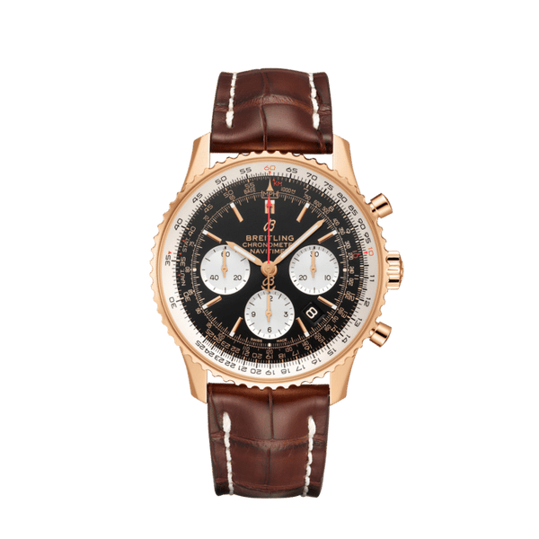 Breitling Navitimer B01 Chronograph 43 RB0121211B1P1 18K Rose Gold 43mm Black Dial