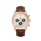 Breitling Navitimer B01 Chronograph 46 RB0127121G1P2 18K Rose Gold Silver Dial 46mm