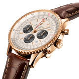 Breitling Navitimer B01 Chronograph 46 RB0127121G1P2 18K Rose Gold Silver Dial 46mm