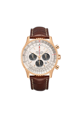 Breitling Navitimer B01 Chronograph 46 RB0127121G1P2 18K Rose Gold Silver Dial 46mm