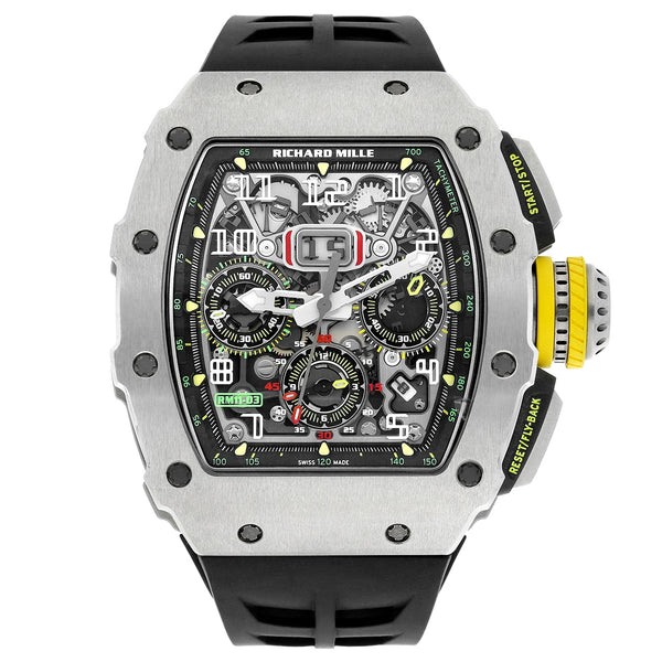 Richard Mille RM 11-03 Titanium Flyback Chronograph 50mm Skeleton Dial Rubber Strap