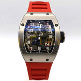 Richard Mille RM029 48mm Titanium Automatic Watch with Blue Dial and Red Rubber Strap