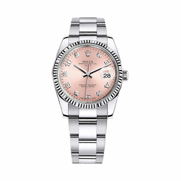 Rolex Oyster Perpetual 115234-0009 34mm Pink Diamond Dial