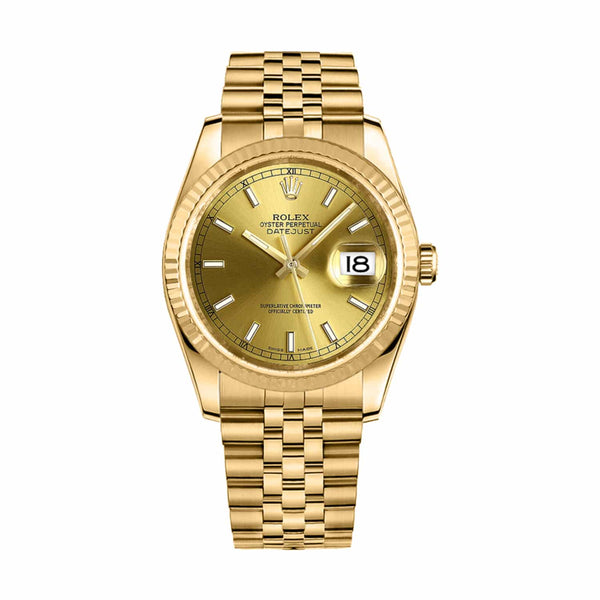 Rolex Datejust 36 116238-0059 Champagne Dial 18K Yellow Gold Jubilee Bracelet