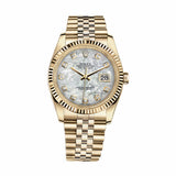 Rolex Datejust 36 Reference 116238-0062 Yellow Gold Mother of Pearl Diamond Dial