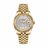 Rolex Datejust 36 116238-0071 Yellow Gold Silver Dial Jubilee Bracelet