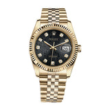 Rolex Datejust 36 116238-0078 Yellow Gold Black Jubilee Dial with Diamonds