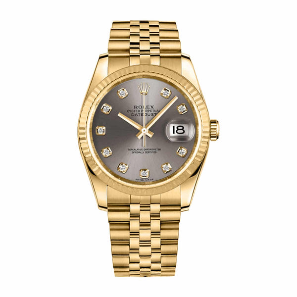 Rolex Datejust 36 116238-0079 Yellow Gold Diamond Dial Jubilee Bracelet
