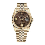 Rolex Datejust 36 116238-0081 Yellow Gold Bronze Floral Dial Jubilee Bracelet