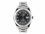 Rolex Datejust II 116334 41mm Stainless Steel Rhodium Dial Diamond Fluted Bezel Oyster Bracelet