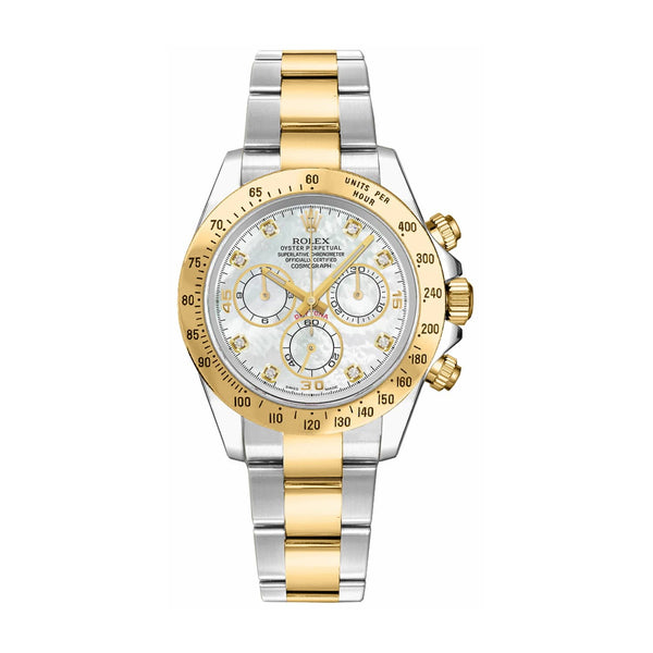 Rolex Cosmograph Daytona 116523 Stainless Steel & Yellow Gold MOP Diamond Dial 40mm