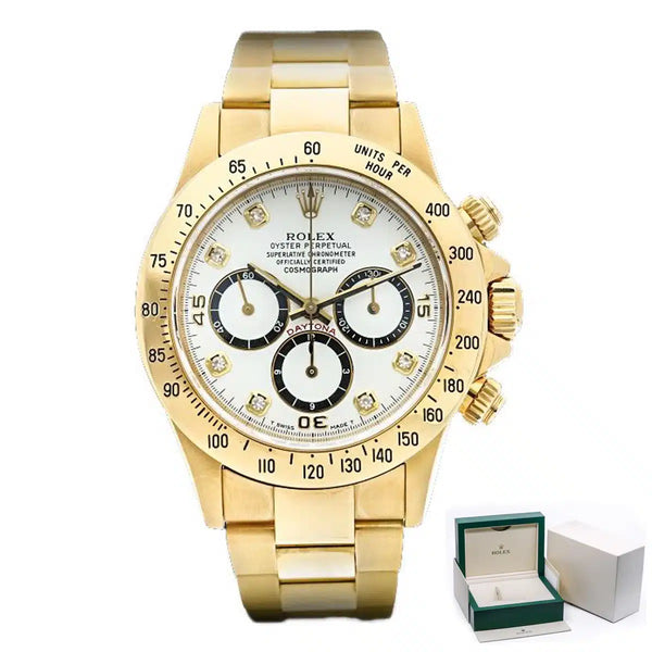 Rolex Oyster Perpetual Cosmograph Daytona 16528 Yellow Gold White Dial