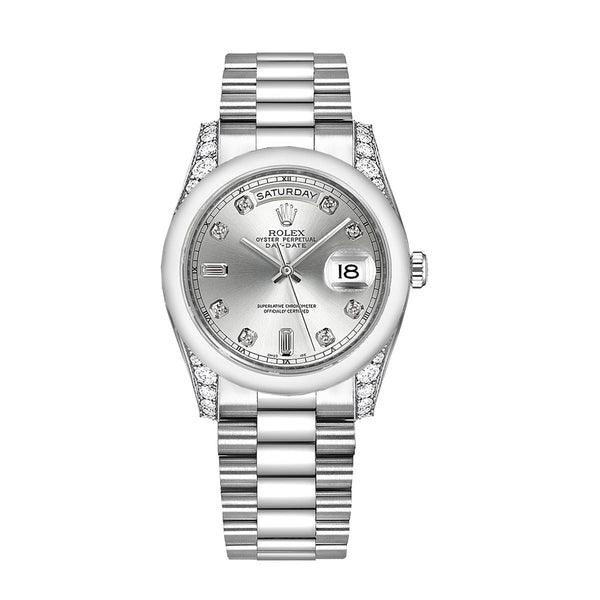Rolex Day-Date 118296 Platinum 36mm Silver Dial President Bracelet