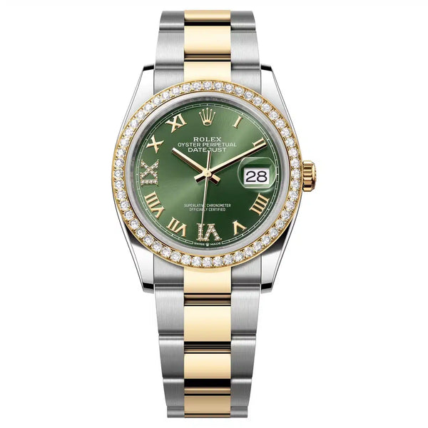 Rolex Datejust 126283RBR-0012 Olive Green Roman Dial 36mm Oyster Bracelet