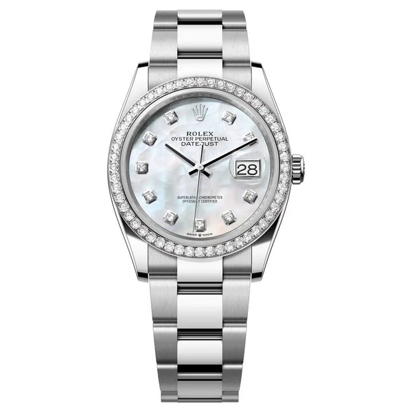 Rolex Datejust 36 126284RBR-0012 Mother of Pearl Dial White Rolesor Oyster Bracelet