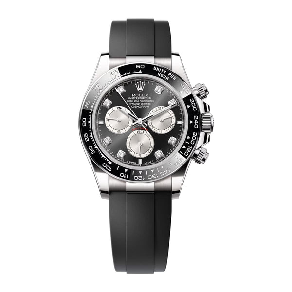 Rolex Daytona 126519LN-0004 White Gold Black Diamond Dial Oysterflex 40mm