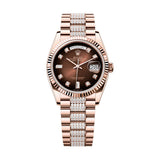Rolex Day-Date 36 128235-0038 Brown Ombré Diamond Dial and Diamond President Bracelet