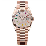 Rolex Day-Date 36 128235-0039 Diamond-Paved Dial 18ct Everose Gold President Bracelet
