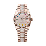Rolex Day-Date 36 128235-0040 Everose Gold Diamond-Paved Dial Diamond-Set President Bracelet