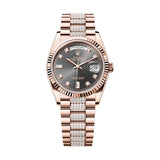 Rolex Day-Date 36 128235-0051 Slate Diamond Dial & Diamond-Set President Bracelet