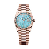 Rolex Day-Date 36 128235-0064 Everose Gold Turquoise Diamond Dial