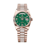 Rolex Day-Date 36 128235-0069 Everose Gold Green Aventurine Diamond Dial & President Bracelet