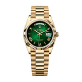 Rolex Day-Date 36 128238-0118 Green Ombré Dial Yellow Gold President Bracelet