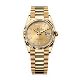 Rolex Day-Date 36 128238-0132 Champagne Diamond Dial 18K Yellow Gold